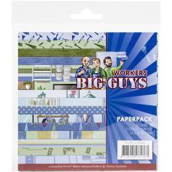 Big Guys Workers, Double-Sided Paper Pack 6"X6" 23/Pkg - 1