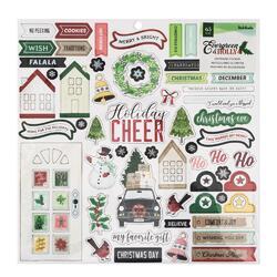 Evergreen & Holly Chipboard Stickers 12"X12" - 1