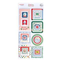 Happy Holidays Chipboard Frames Stickers - 1