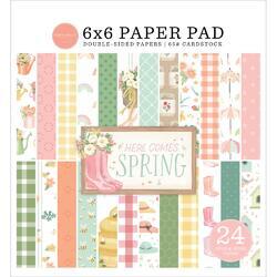 Here Comes Spring Double-Sided Paper Pad 6"X6" 24/Pkg