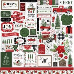 Home For Christmas Elements Cardstock Stickers 12"X12"