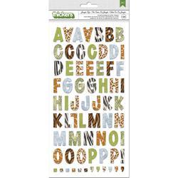 Jungle Life Chipboard Alphabet Stickers 134/Pkg - 1