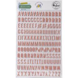 Office Hours Coral Puffy Mini Alpha Stickers 164/Pkg