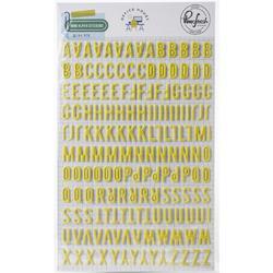 Office Hours Yellowl Puffy Mini Alpha Stickers 164/Pkg