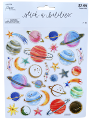 Planets & Stars Gold Foil Stickers 31 pc - 1
