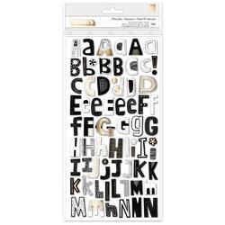 Print Shop Alpha/Chipboard, W/Gold Foil Thickers Stickers 158/Pkg - 1