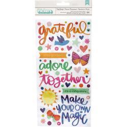 Truly Grateful Thickers Vinyl Stickers Icons & Phrases 5.5"X11" 124/Pkg - 1