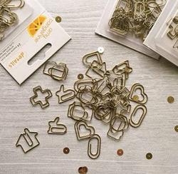 Stitched Gold Shaped Paper Clips 24 pkg