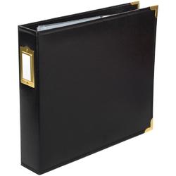 Black w/Gold Hardware Classic Faux Leather D-Ring Album 12"x12" - 1