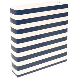 Navy Stripe Project Life Printed D-Ring Album 6"X8"