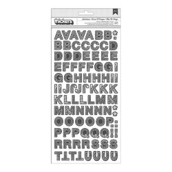 Snippets Chip Thickers Alpha Stickers Charcoal 5.5"x11"