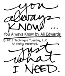 You Always Know by Ali Edwards