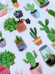 Cactus Foil Stickers 27 pc - 2