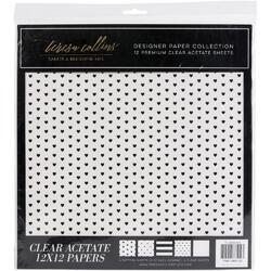 Clear With Black Paper Collection 12"X12" 6ks - 2