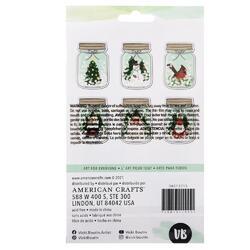 Evergreen & Holly Shaker Mason Jar Stickers 6/Pkg - 2