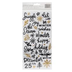 Evergreen & Holly Puffy Phrase Stickers 112/Pkg - 2