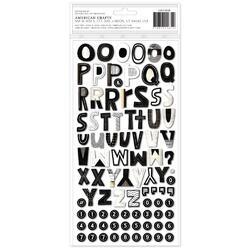 Print Shop Alpha/Chipboard, W/Gold Foil Thickers Stickers 158/Pkg - 2