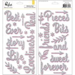 Felicity Glitter Words 5.5"x11" 2 sheets - 2
