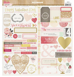 Kiss Kiss Cardstock Stickers 6"x12" 2 sheets - 2