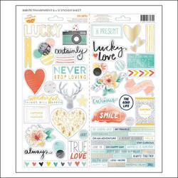 Stitched Accent & Phrase Transparent Stickers 2 sheets - 2