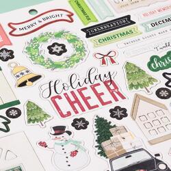 Evergreen & Holly Chipboard Stickers 12"X12" - 6